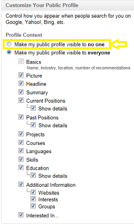 LinkedIn Profile Visibility